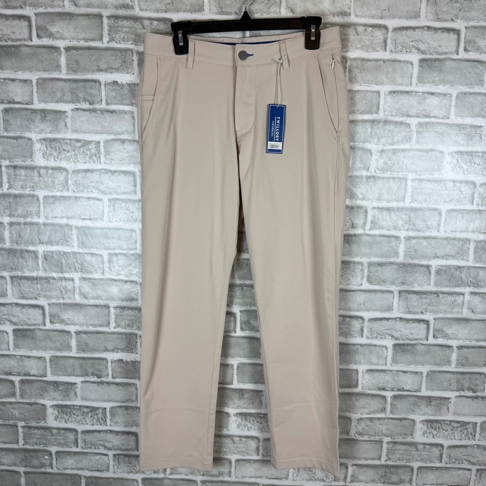 Twillory Performance Pants Mens 30x30 Tan Khaki Tailored Fit 4-Way Stretch NWT